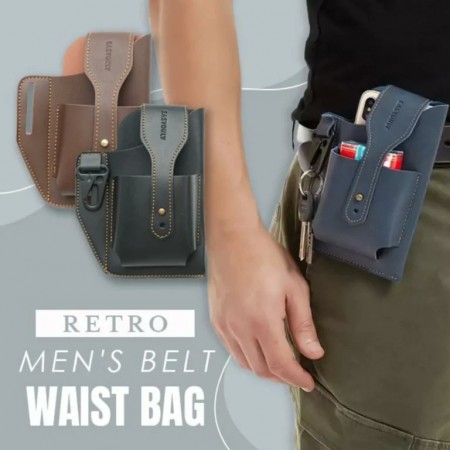 Retro Men’s Belt Waist Bags (Black)