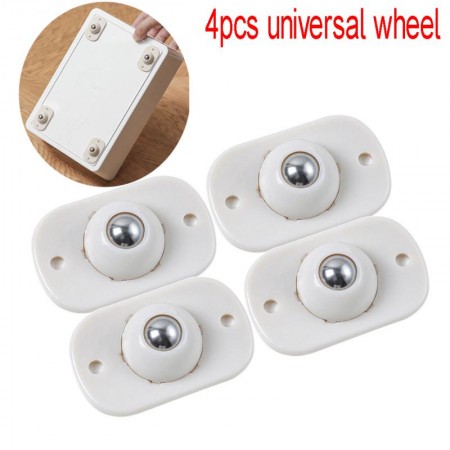 4Pcs Casters Wheels - Self Adhesive Paste Pulley/Stainless Steel Mini Swivel Caster Wheels with 360