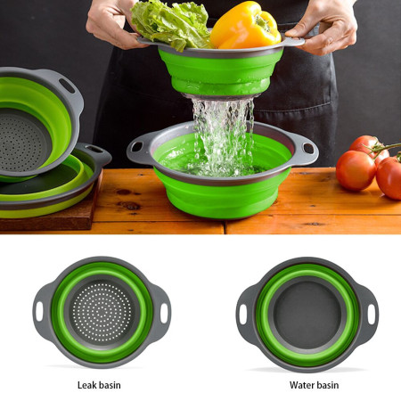 2 pcs Set Collapsible Silicone Filter Baskets